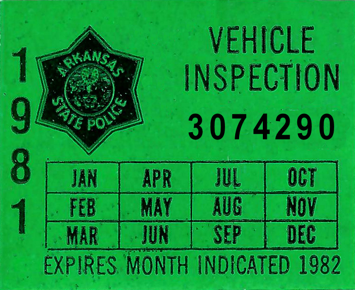 (image for) 1981 Arkansas Inspection Sticker